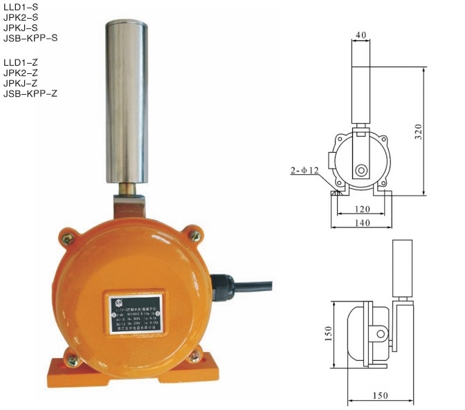 LLD1(JPK、JSB-KPP)系列兩極防偏開關尺寸圖